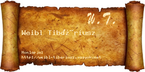 Weibl Tibériusz névjegykártya